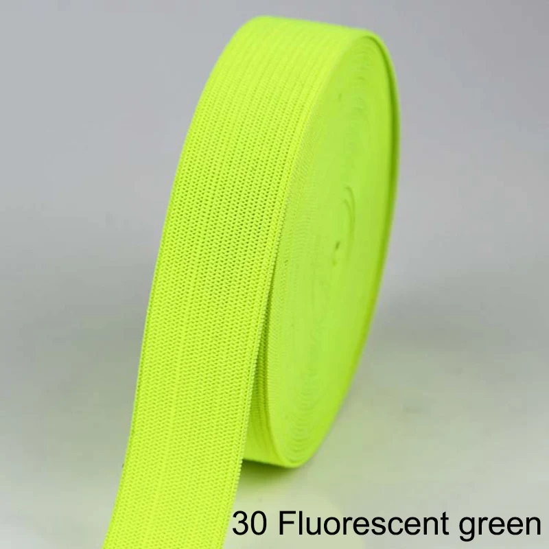 30 fluorescent green 2 м/лот, 20 мм, цветные плоские эластичные ленты для шитья, аксессуары для свадебной одежды, эластичная лента для DIY, нижнее Белье для беременных - Цвет: 30 fluorescent green