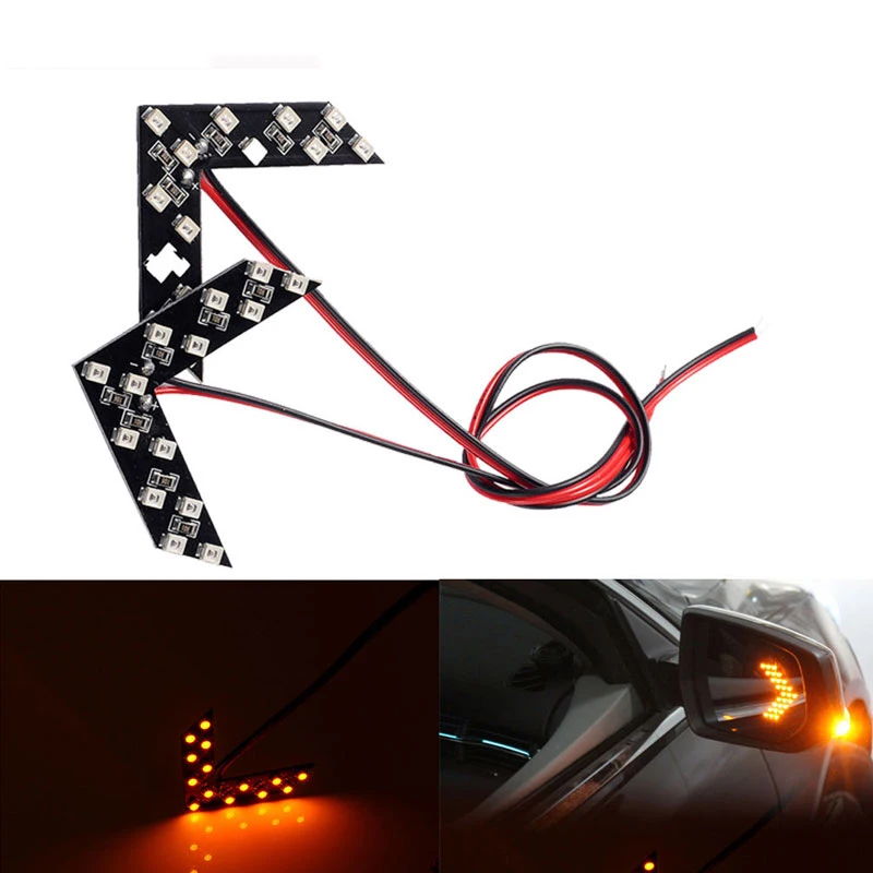 

2 Pcs 14 SMD LED Arrow Car Turn Signal Light For Citroen C4 C5 C3 berlingo Renault Megane 2 3 Captur Logan Scenic 2 Dacia