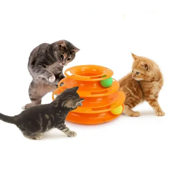 

Funny Pet Toys Cat Crazy Ball Disk Interactive Triple Amusement Plate Play Disc Turntable Cat Toy Small Pet Toy For Kitten 7d4