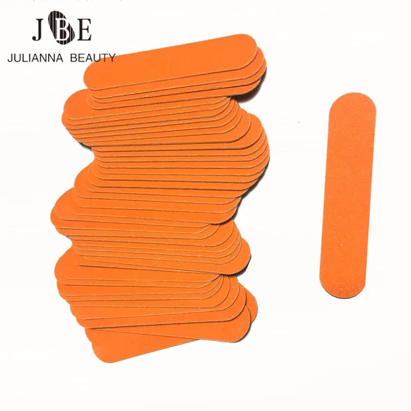 

100pcs/lot Orange Nails Edge Wooden Nail Files 0.15mm Thin Manicure Natural Nails File Double Sided Coarseness Grit Nail Tool