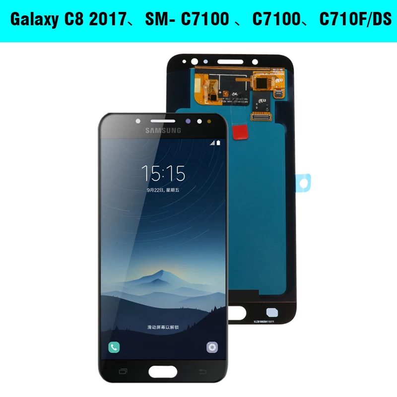 5,5 ''AMOLED lcd Замена для SAMSUNG Galaxy C8 C7100 C710F дисплей кодирующий преобразователь сенсорного экрана в сборе