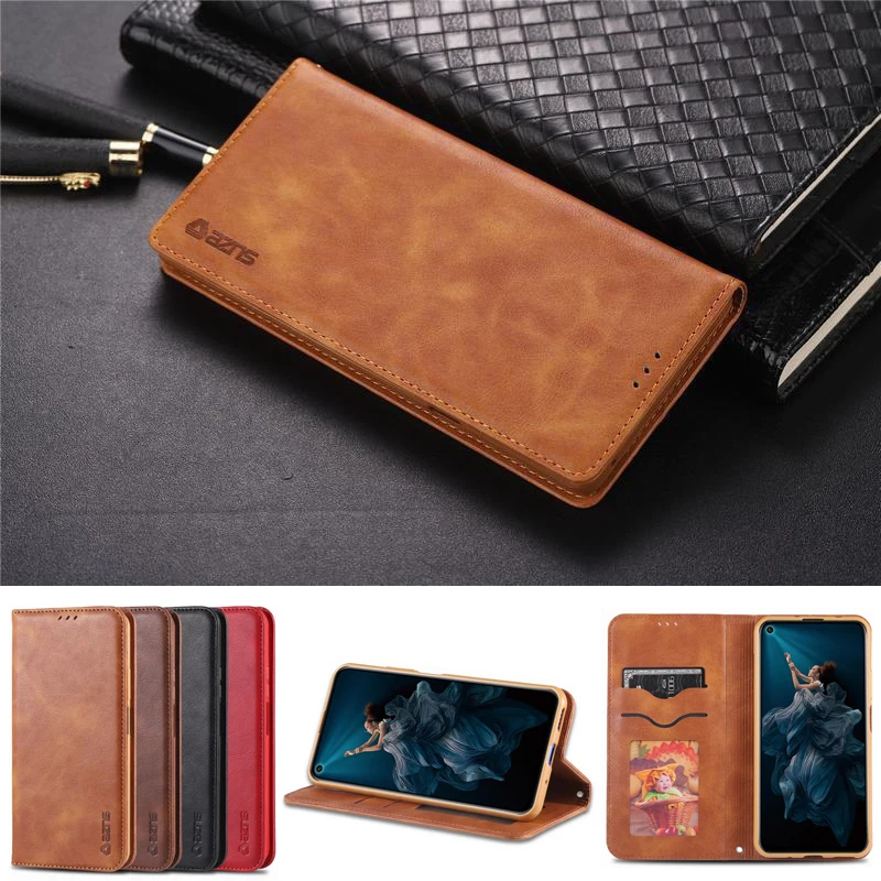 

For Honor 20 Pro Cover Case Luxury Magnetic Flip Vintage Plain Matte Wallet Leather Phone Cases For Huawei Honor 20pro 20 Coque