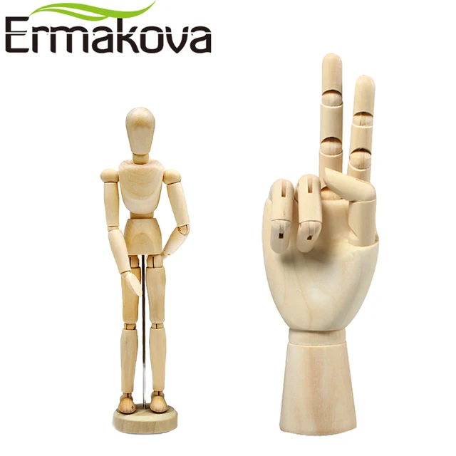 ermakova 2 pcs set 5 5 inch wooden human mannequin 7 inch wooden