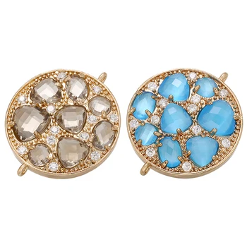 

ZHUKOU 25x30mm high quality crystal pendant connector for ladies necklace bracelet DIY jewelry accessories Findings model: VS393