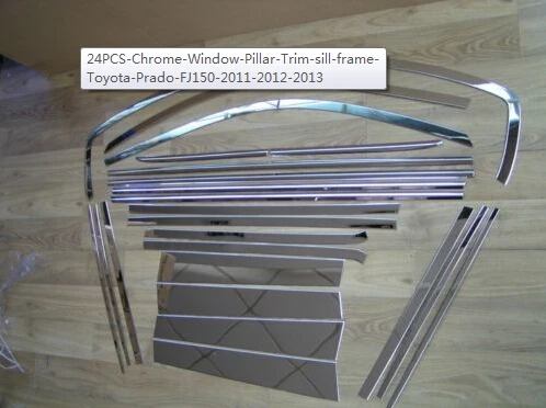 24 шт. хромированные оконные стойки отделка подоконник рамка для Toyota Prado FJ150 2011 2012 2013