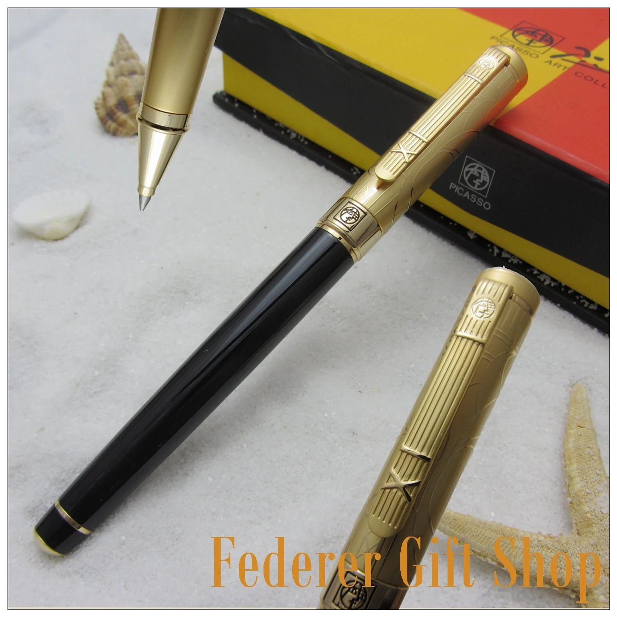 Caixa de Metal Presente do Negócio de Luxo Picasso Real P902 Série Cavalheiro Ágata Vermelha Caneta Roller Ball Caneta Esferográfica Caneta 8 roller ball pen luxury