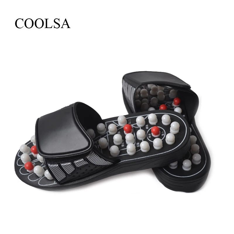 COOLA Men's Acupoint Massage Slippers Men Feet Care Acupressure Therapy Medical Rotating Foot Massage Slippers Unisex Slippers