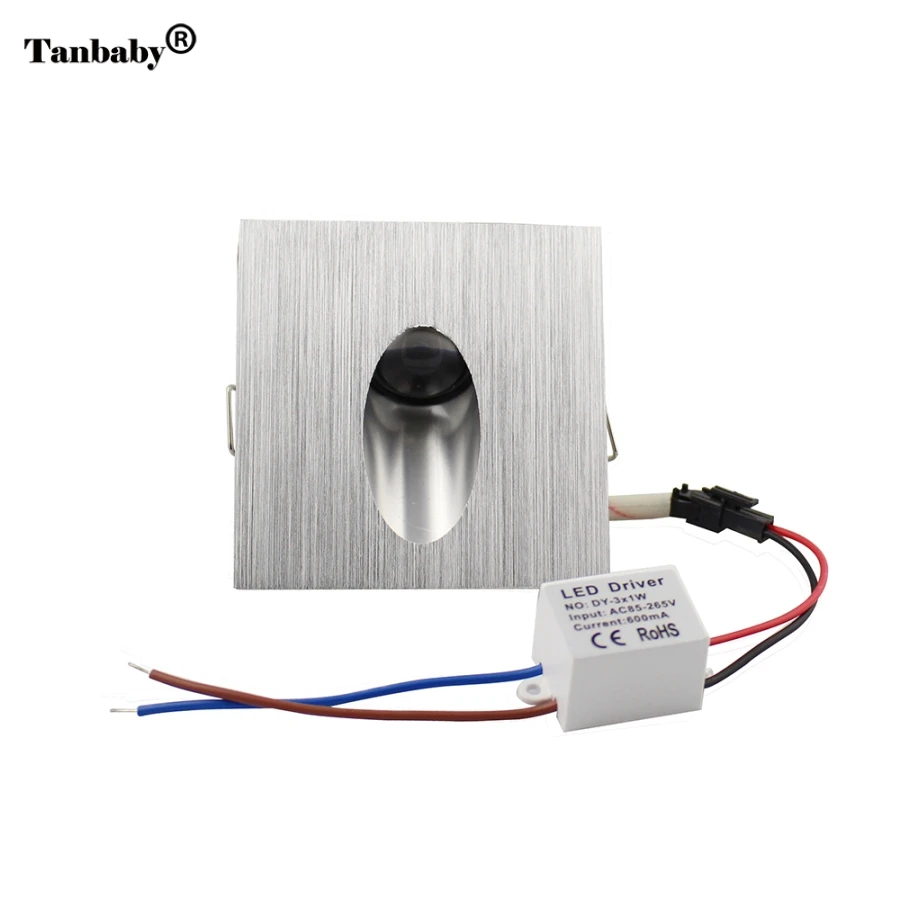 Tanbaby 3W LED Ressessed footlight AC85 265V led stairs wall lamp