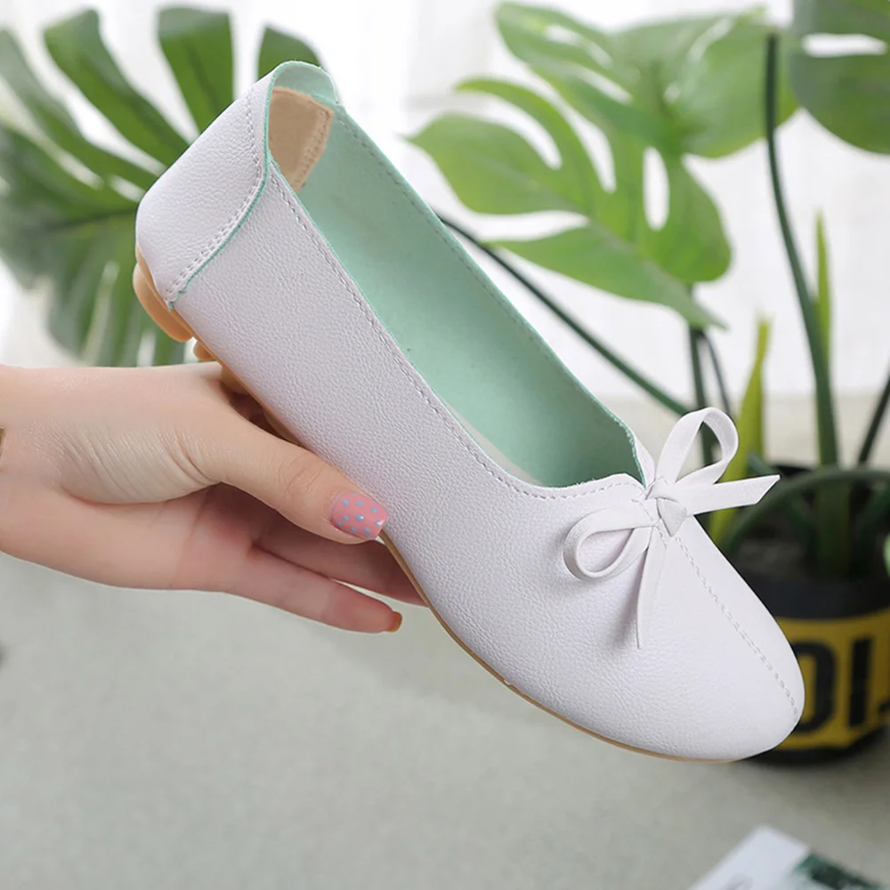 

Women Shoes Bow Knot Flats Round Head Shallow Mouth Single Shoes Female Flat Ballet Luxury Black Flat Shoes Women Ladies Shoes