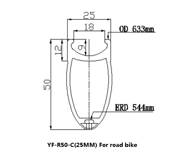 Excellent Road Carbon Bike Wheel 700c 50mm Carbon Clincher Rim 25mm width U shape Basalt Braking surface 4