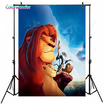 

Jungle Animal World Backdrops for Kids Photography Lion King Simba with His Friends 5x7ft Blue Sky with Twinkle Stars Backdrop