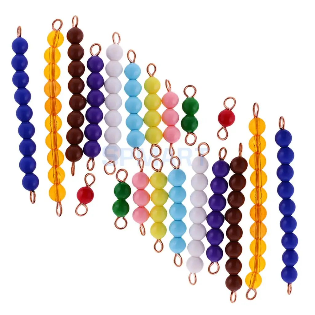 Montessori 1-10 Beads Bars Kids Decimal System Learning Maths Toy Xmas Gift