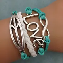 1 шт. бесконечно ручная работа браслет. металл очарование, воск шнур, кожаный браслет, модный драгоценный браслет 3551