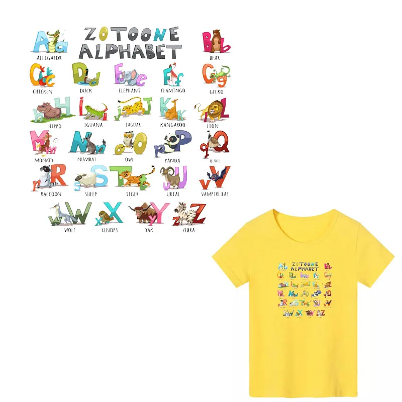 

Iron on Letter Patches Thermo Transfer for Clothes Cute Decor Children DIY Tops Heat Transfer Stickers T-shirt Jeans Print PVC E