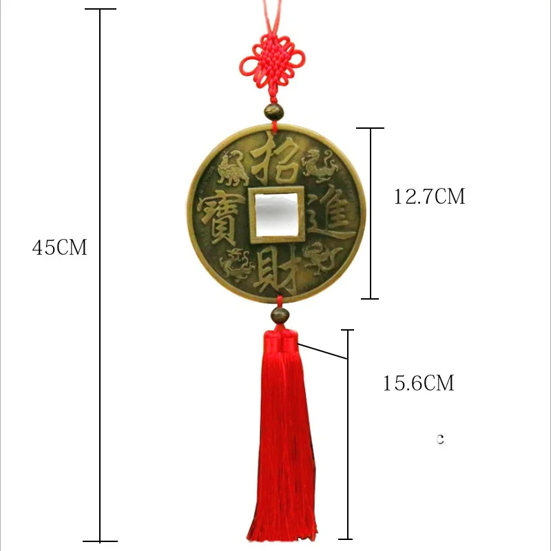 Китайская старинная подвеска с узлом фэн-шуй, товары для дома, настенная машина, старинная модель денег, украшение, принадлежности для нечисти