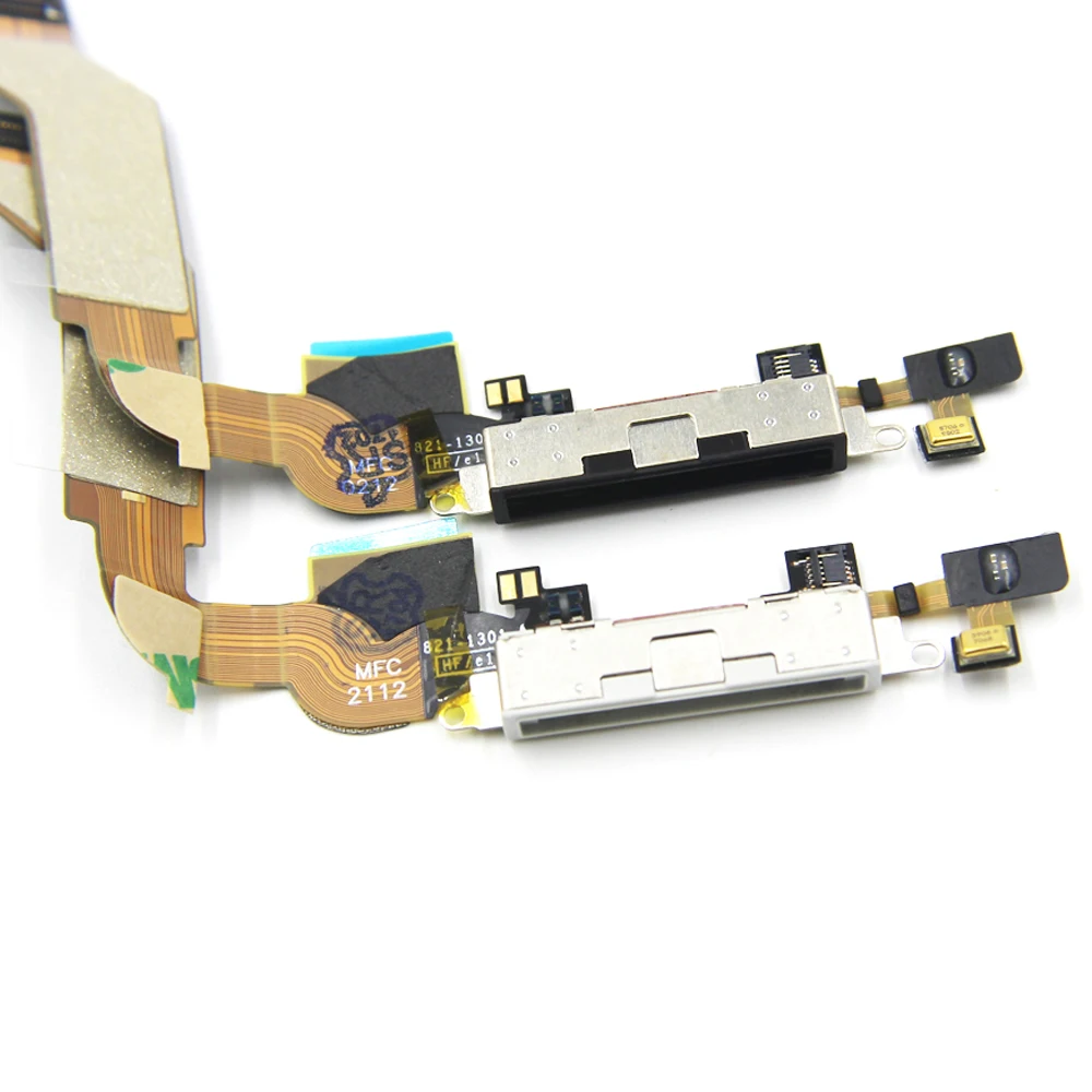 

100% Original new WHITE/BLACK for iPhone 4S Dock Connector Charging flex Cable with microphone