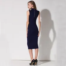 LERFEY Women Sexy Sleeveless Dress Summer Bodycon Turtleneck Sequin Party Midi Pencil Elegant Casual Ladies Dresses