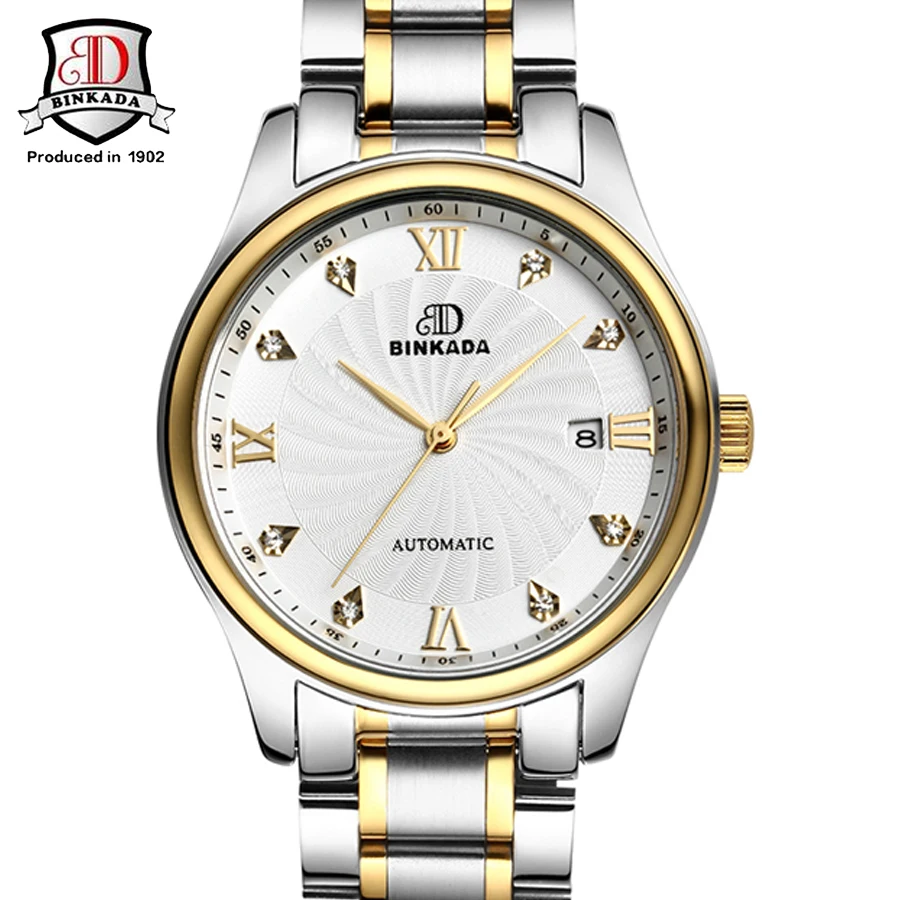 

2019 New Men Watch BINKADA Brand Waterproof Automatic Fashion Mechanical Watch Calendar High Quality Business Wristwatch