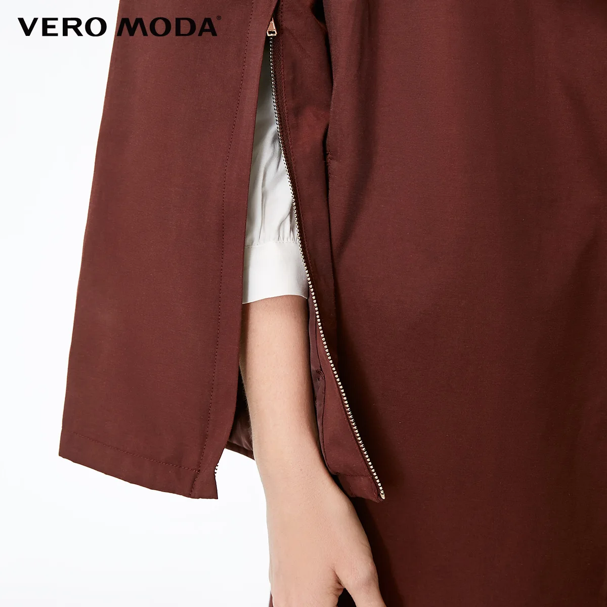 Vero Moda женские Новые молнии манжеты прямой крой Чистый длинный ветровка | 318321528