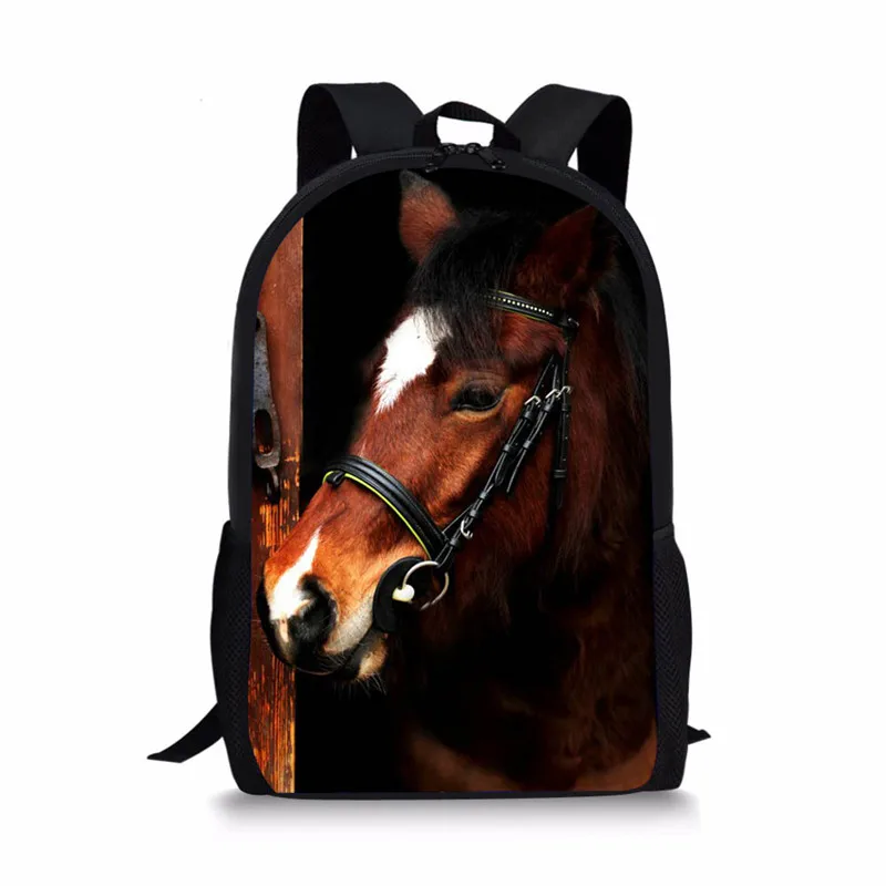 FORUDESIGNS Kids Horse Schoolbags Prints Animal Mochila Book Bag Teenager Boys Girls School Bags Orthopedic Children Bag Pack - Цвет: Z3245C