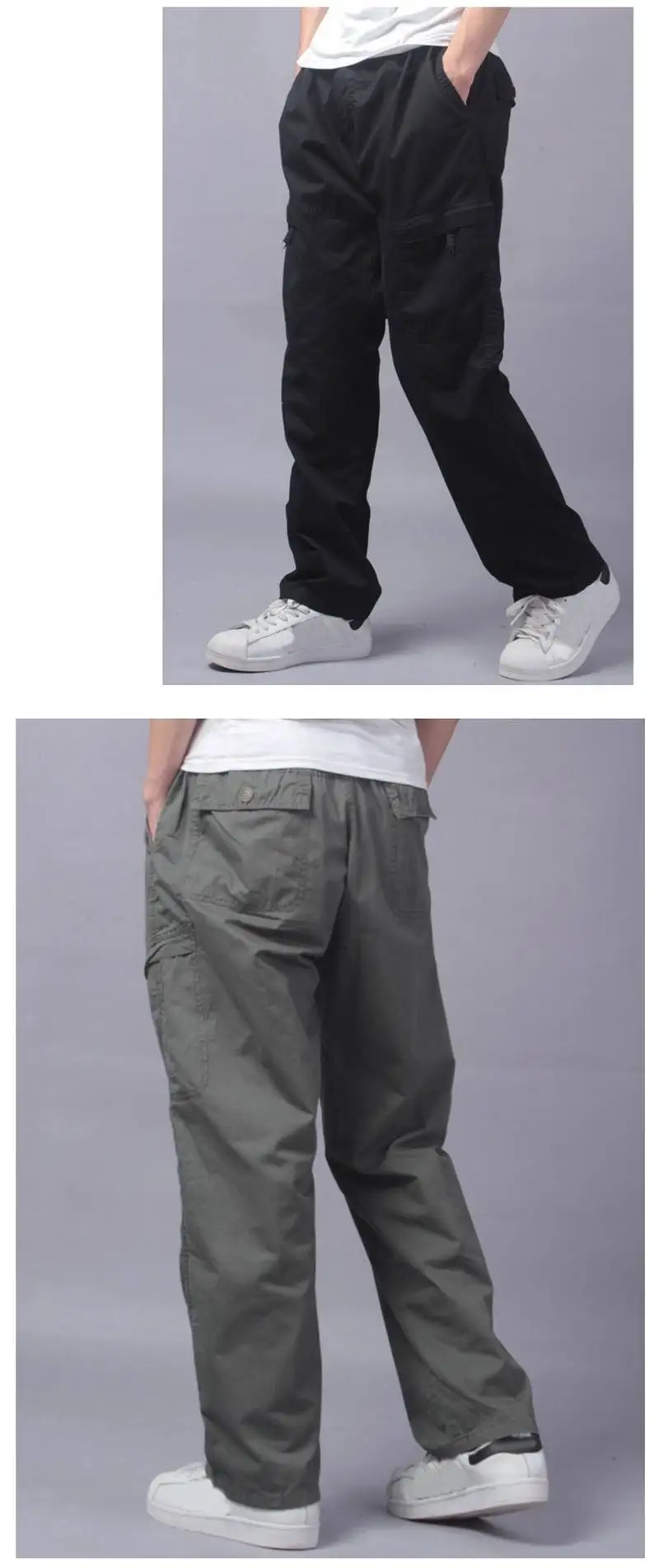Мужские брюки в стиле сафари, большие размеры, 7XL, 8XL, 9XL, повседневные осенние Прямые хлопковые военные брюки цвета хаки