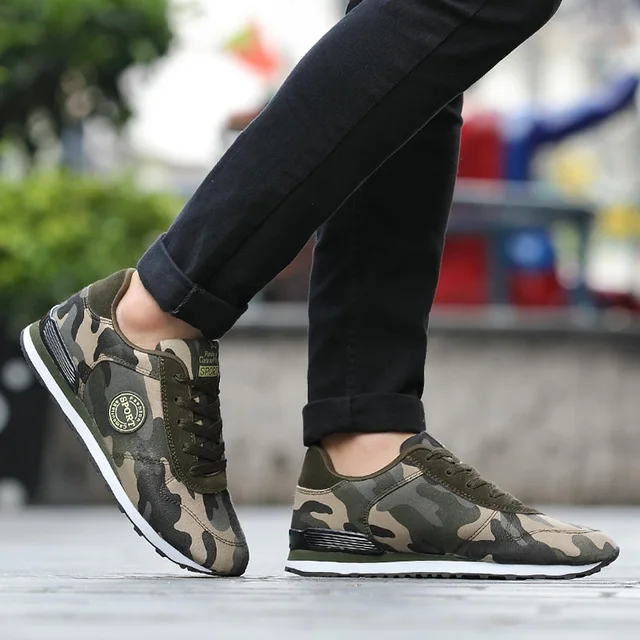 Men's Camo Shoes Leisure Tide Canvas Autumn Army Green Casual