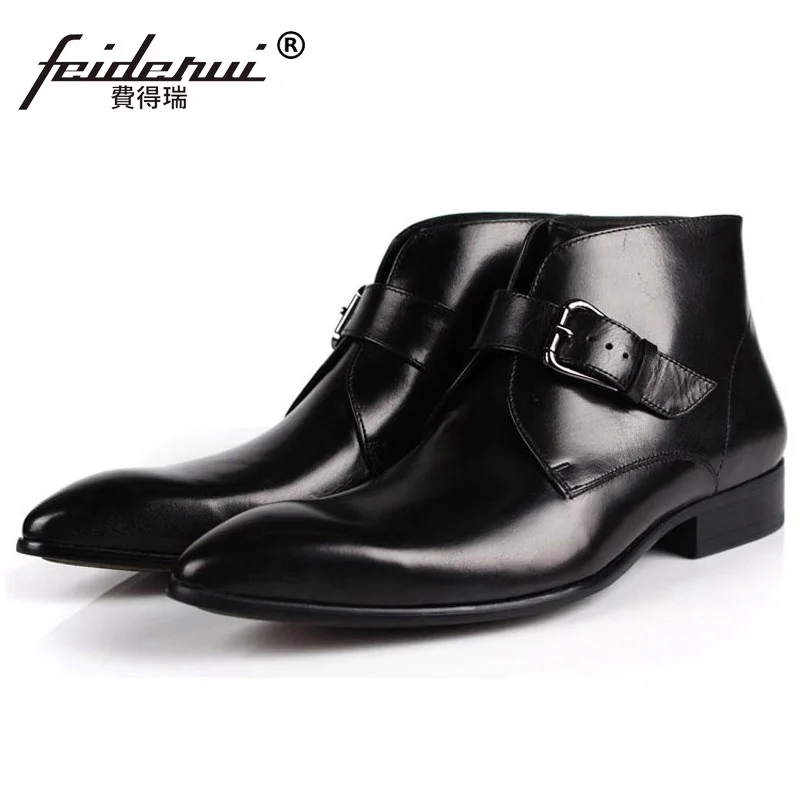 2017 Luxury Brand Man High Top Ankle Boots Top Quality Genuine Leather