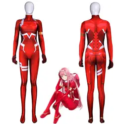 Костюмы на Хэллоуин darling in the frankxx 02 Zero Two костюмы для косплея Ограниченная серия облегающие Колготки 3D печать Zentai боди