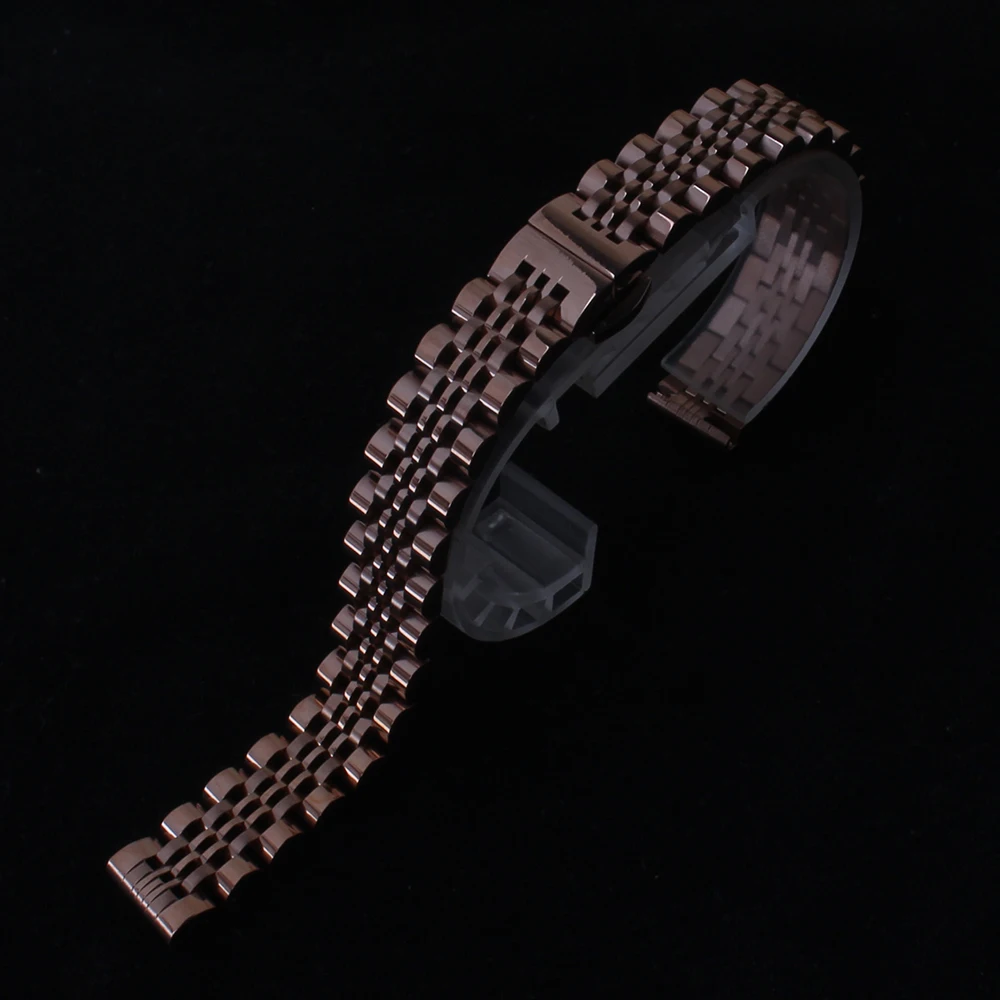 Металлический браслет для часов из нержавеющей стали 12 мм, 14 мм, 16 мм, 18 мм, 19 мм, 20 мм, 21 мм, 22 мм, ремешок для часов, ремешок на запястье, черный, серебристый, розовое золото