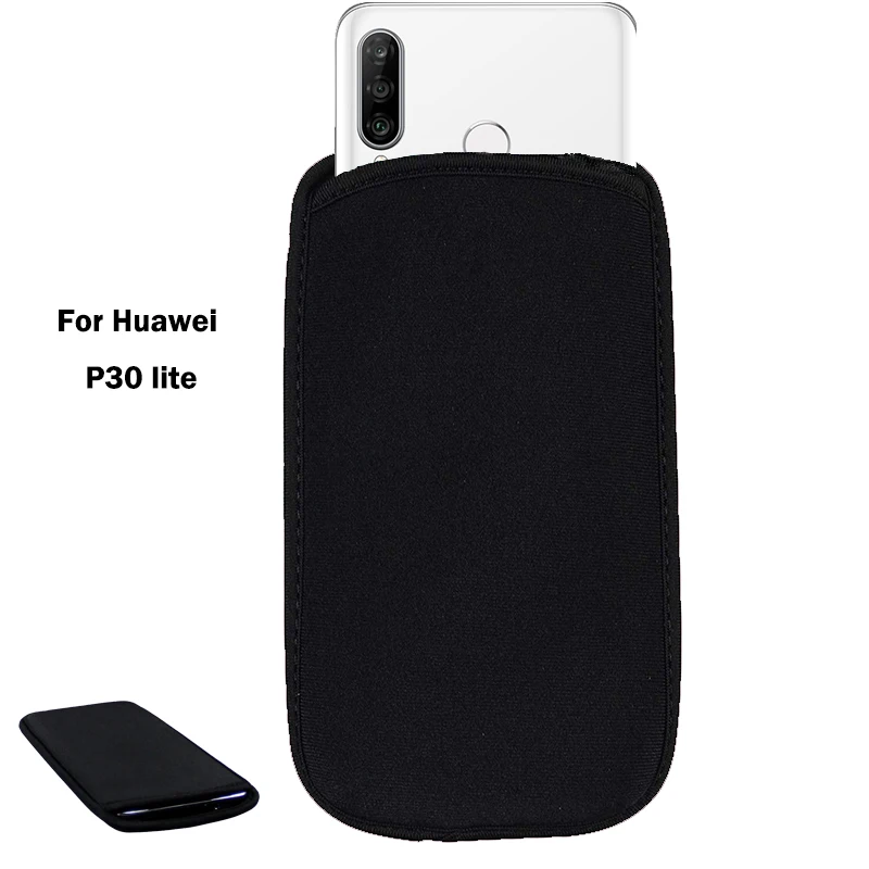 Мягкий гибкий неопреновый защитный черный чехол для Huawei P30 lite эластичные рукава