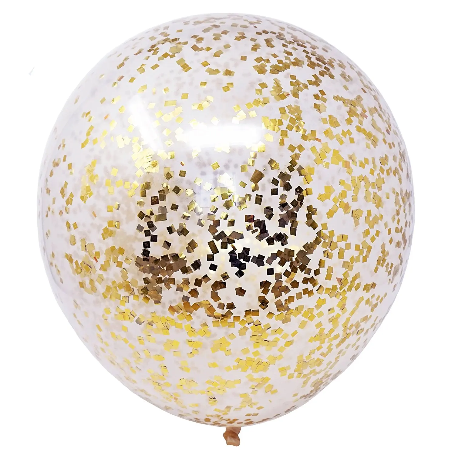 

18 Inch Gold Confetti Filled DIY Kit Party Balloons Set - 6 Clear 18" Balloons + 50 Grams Tissue Confetti (Gold Mylar Flakes)