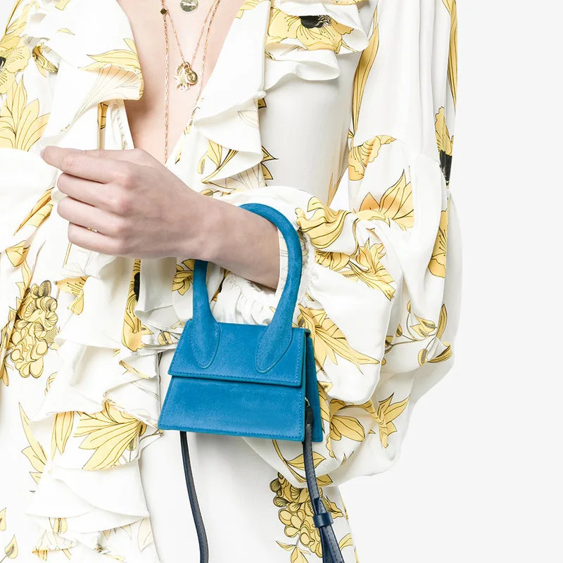 

Big Handle Simple Luxury Designer Mini Cute Handbag Suede Square Women Crossbody Bags Shoulder Sling Bag Fashion Hot Small Totes