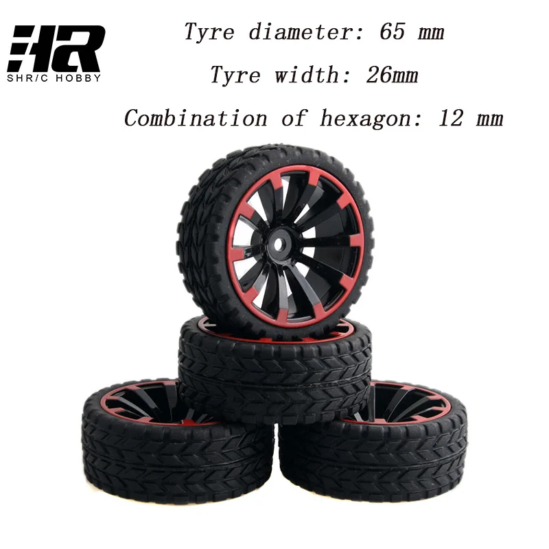4pcs RC 1 10 Buggy Wheels Tires 12mm Hex wear resisting of a sponge on the
