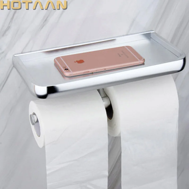 Preise Oxidation Finish Festen Aluminium wc papier halter bad zubehör multifunktions wc papier halter mobile halter YT 1592