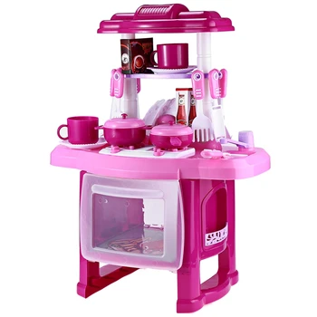 

abay 2019 hot RX1800 - 1 Kids Kitchen Cooking Pretend Role Play Toy Set with Light Sound Effect WB-51
