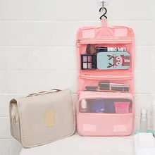 Creative Twill Oxford Cloth Cosmetic Bag Travel Suspension Portable Makeup Bag Fold Bath Wash Zipper Make Up Beauty Case