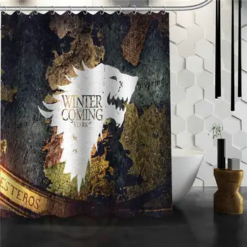 

Custom The game of thrones Printed Bathroom Waterproof Polyester fabric Shower Curtain