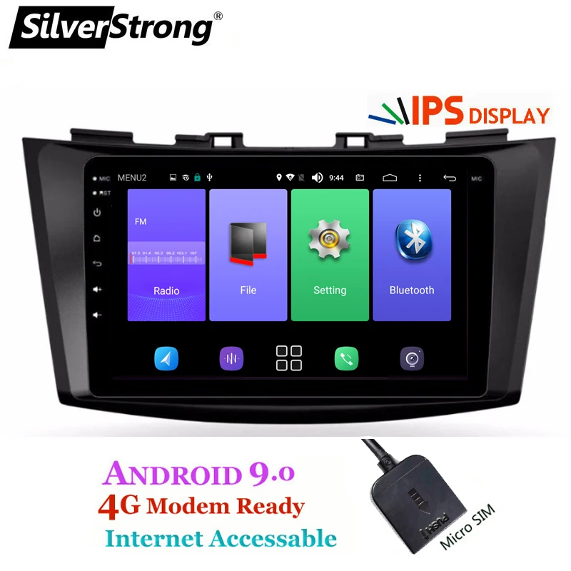 SilverStrong Android9.0 ips 4G Автомобильный 2DIN стерео для Maruti Suzuki SWIFT VDI VXI LDI2din 1024*600 gps навигация wifi