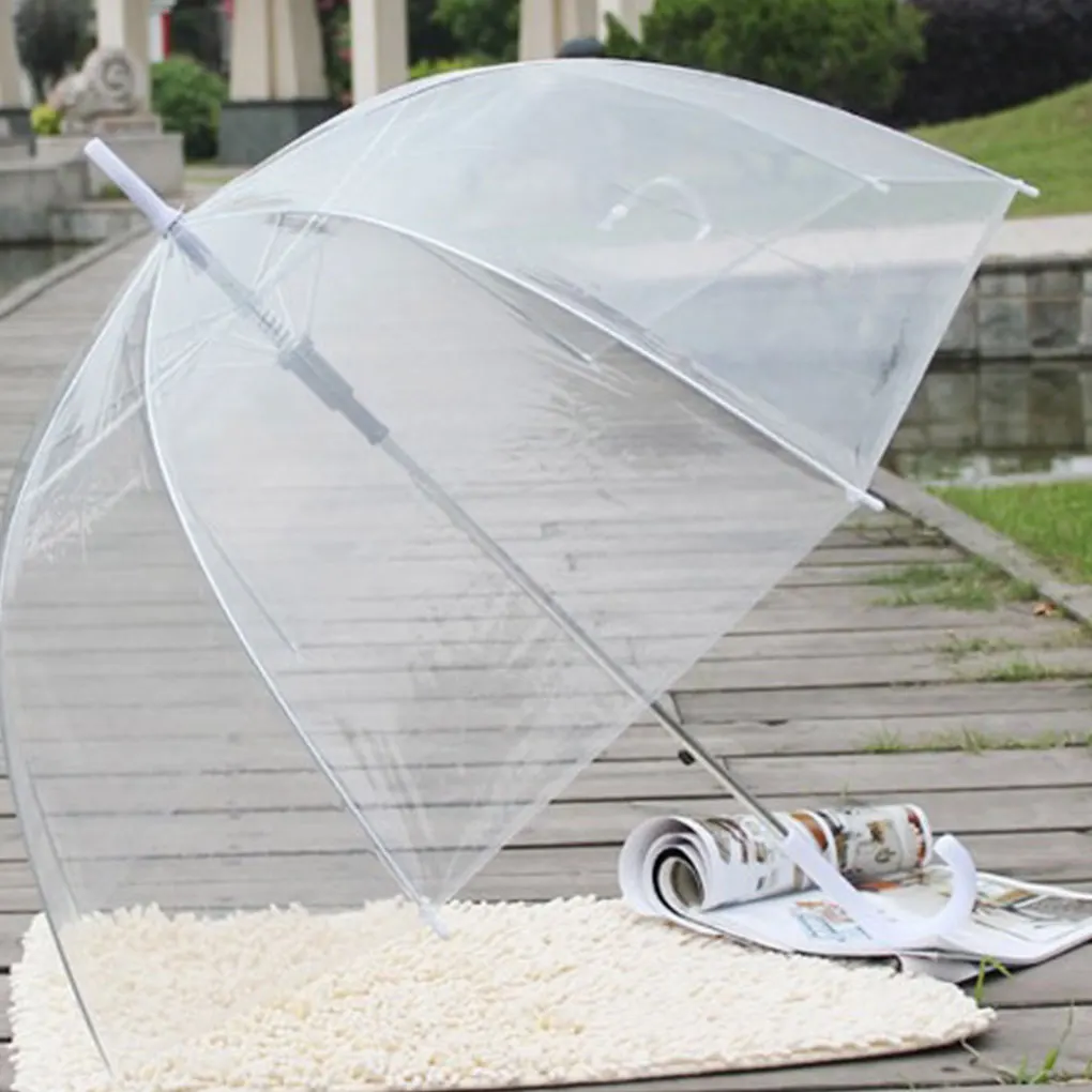 Большая прозрачная купольная прозрачная ручка зонтика, защищающий от ветра и дождя