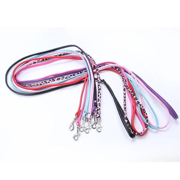 

Pet Cat Puppy Dogs Leash Long Smooth PU Leather Leashes Solid Color Dog Walker