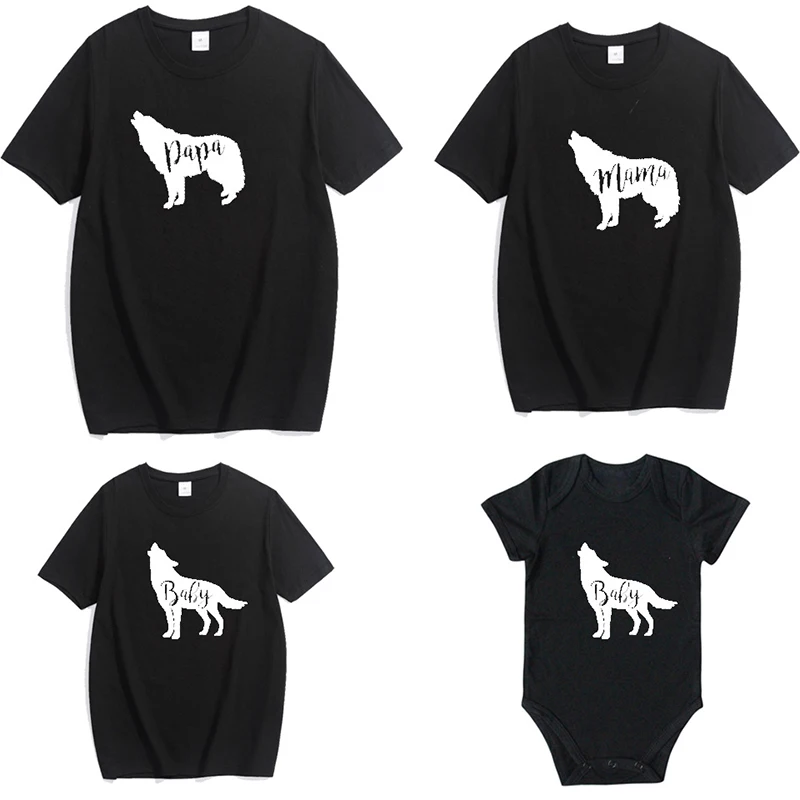 Family Matching Outfits Father Mother Daughter Son Clothes Cartoon