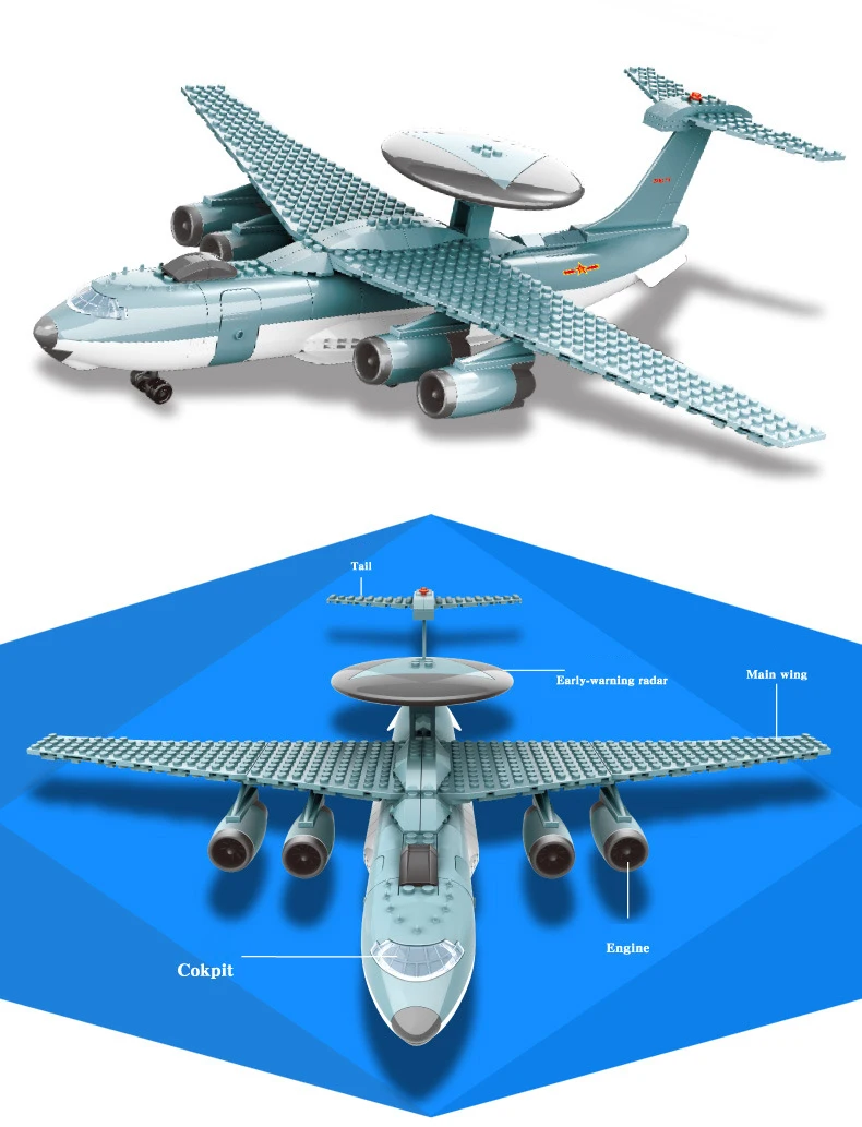 Горячая 1:100 масштаб самолет Xian KJ-2000 основной современный военный строительный блок Модель воздушные силы фигурки Кирпичи игрушки для детей Подарки