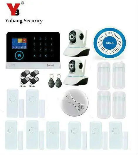 Yobang Security Wireless IOS Android App Control HD Camera Network Surveillance Touch Keypad WIFI GSM Voice Prompt Alarm System