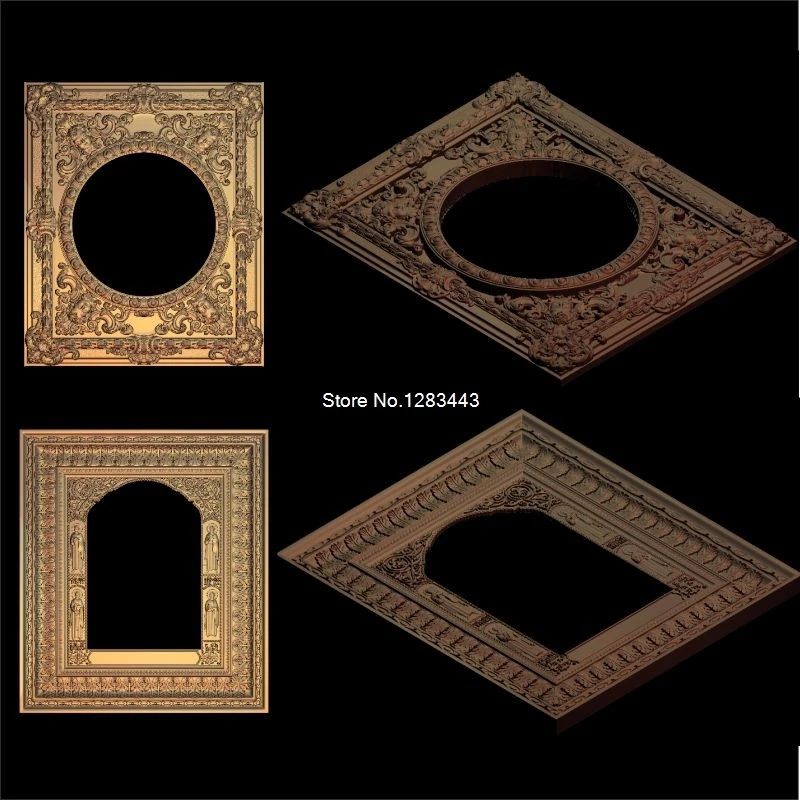 

2pcs Christian_Picture frame 3d model STL relief for cnc STL format 3d Relief Model STL Router Engraver ArtCam