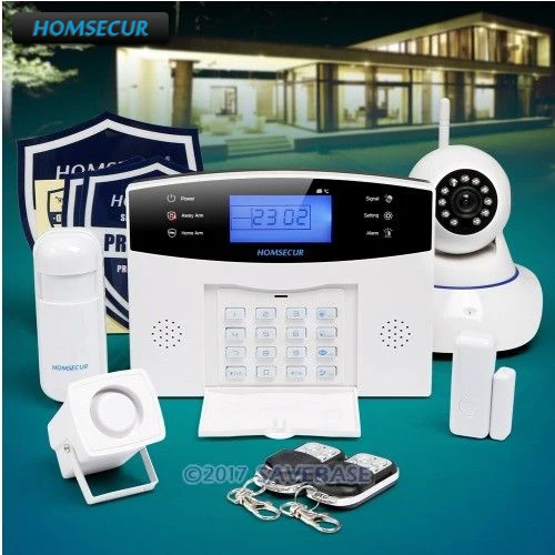 

HOMSECUR Wireless GSM 850/900/1800/1900 Burglar Intruder Alarm System+IP Camera(Available shipment from EU)