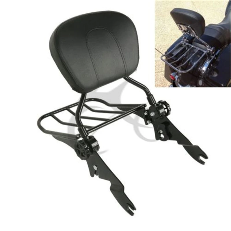 

Black Backrest Sissy Bar Luggage Rack For Harley Touring Road King Street Glide 09-18 Motorcycle Accessories