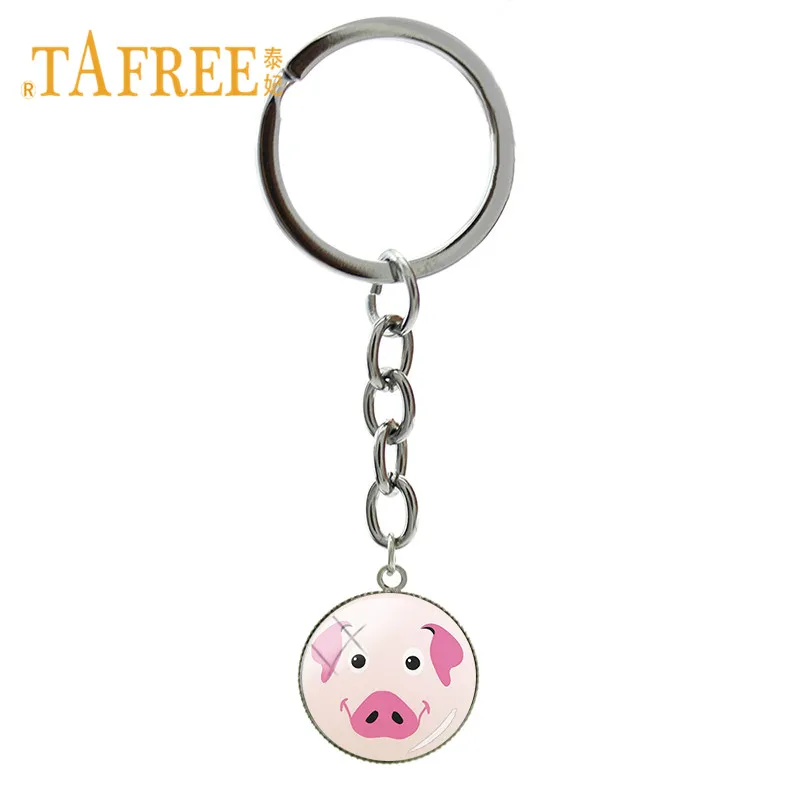 

TAFREE Lovely Mini Pig Keychain Keyrings Charming Kids Toys Pig Key Chain Holder Trinket Child Gift Jewelry PG01