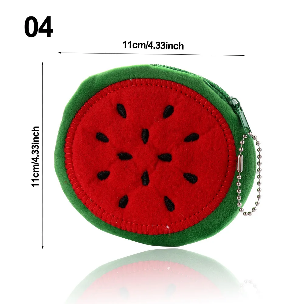 Милые плюшевые Кошельки для монет для женщин девочек серии фруктов арбуз клубника кактус Кошелек для монет джинсовый пенал для детей - Цвет: 04