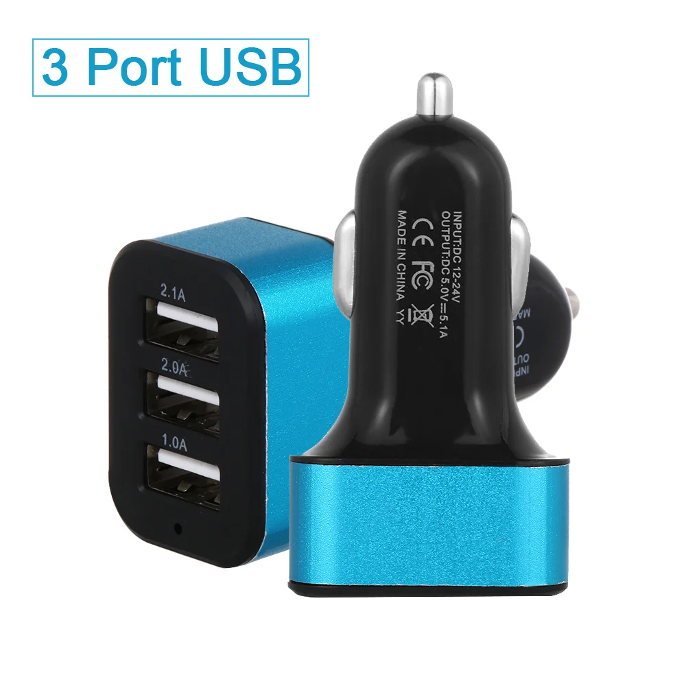 10 Цвета 3 Порты и разъёмы USB для компьютера ноутбука gps Мощность автомобиля банка