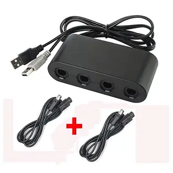 

Ruitroliker 5pcs Gamecube Controller Adapter Connection with 2 Extension Cables for Nintendo Wii U Switch and PC USB